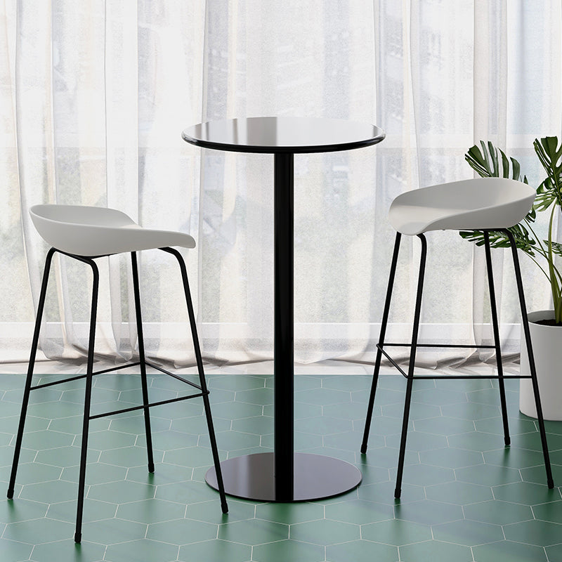 Contemporary Living Room Plastic low Back Bar Stool with Footrest