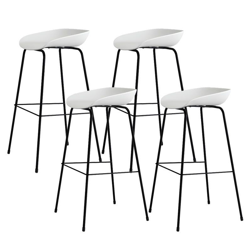 Contemporary Living Room Plastic low Back Bar Stool with Footrest