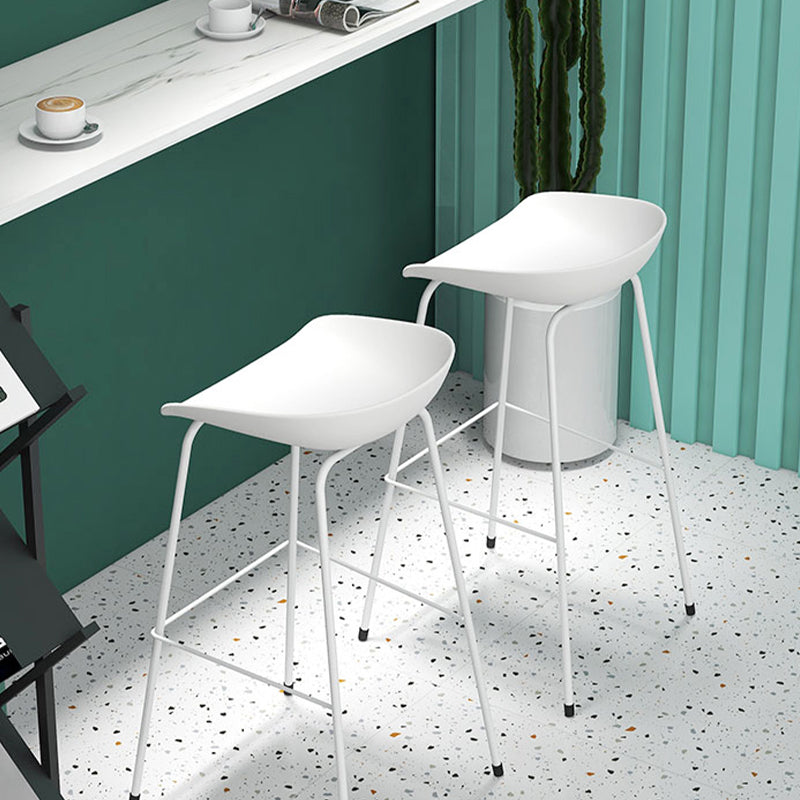 Contemporary Living Room Plastic low Back Bar Stool with Footrest