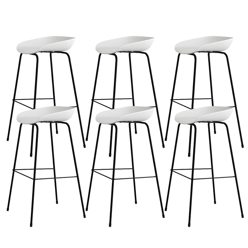 Contemporary Living Room Plastic low Back Bar Stool with Footrest