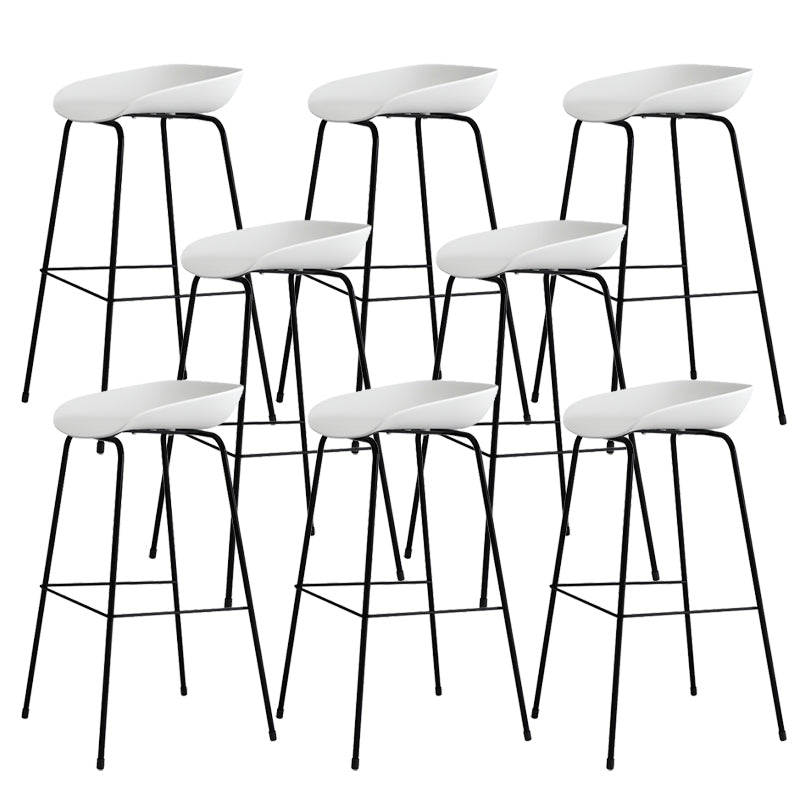Contemporary Living Room Plastic low Back Bar Stool with Footrest