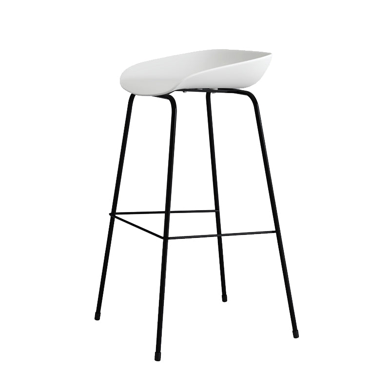Contemporary Living Room Plastic low Back Bar Stool with Footrest