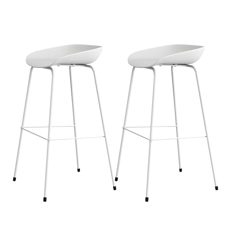 Contemporary Living Room Plastic low Back Bar Stool with Footrest