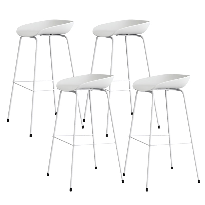 Contemporary Living Room Plastic low Back Bar Stool with Footrest