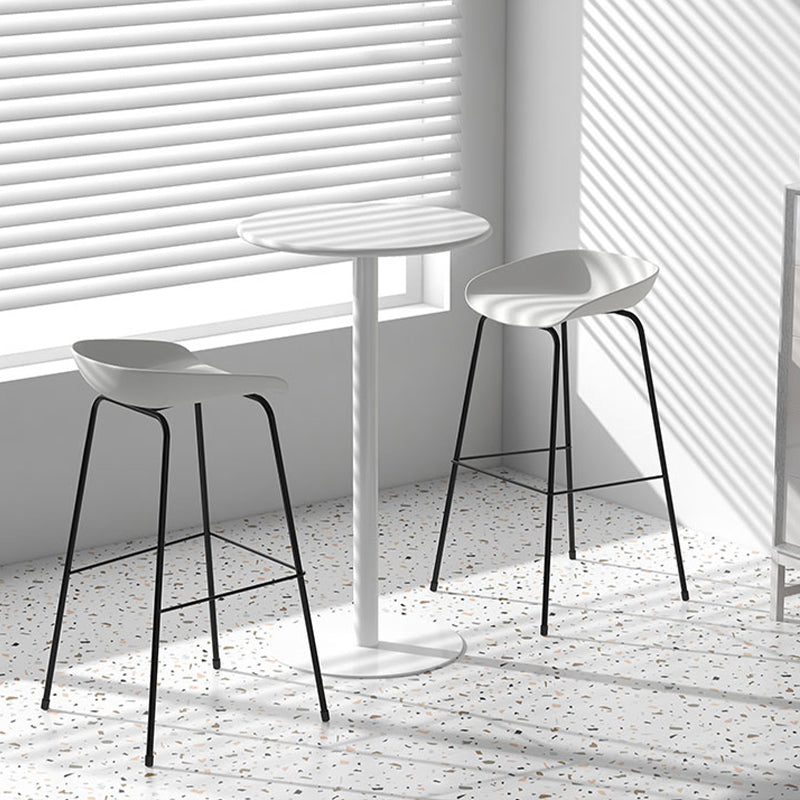 Contemporary Living Room Plastic low Back Bar Stool with Footrest