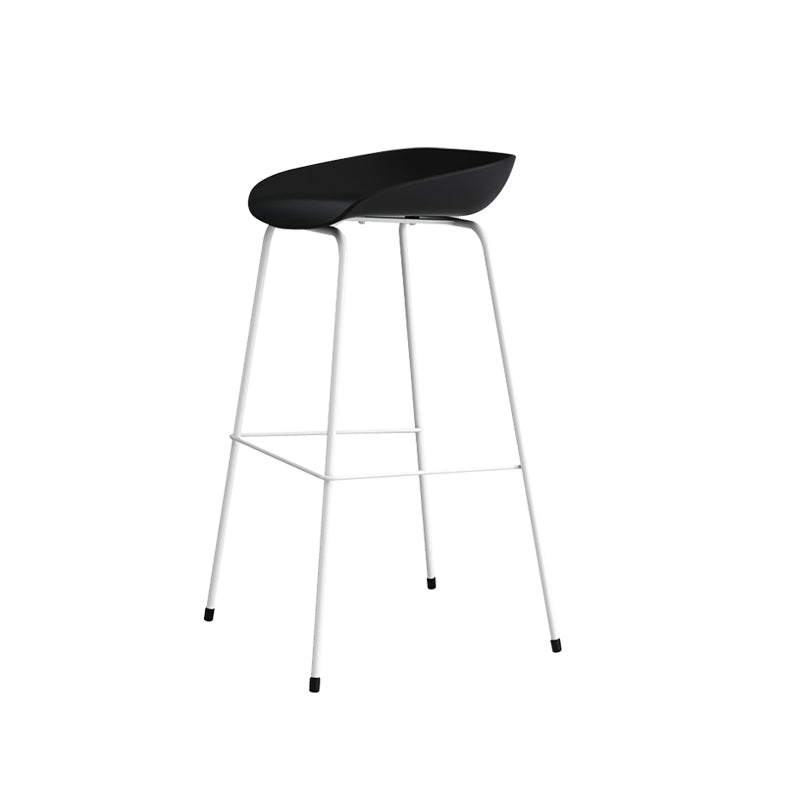 Contemporary Living Room Plastic low Back Bar Stool with Footrest