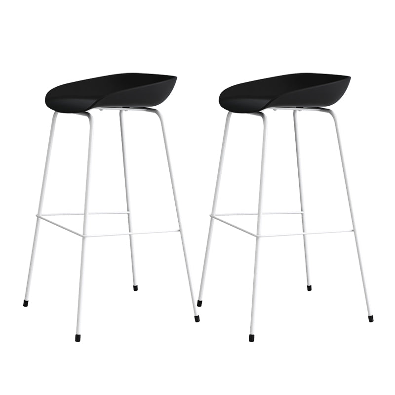 Contemporary Living Room Plastic low Back Bar Stool with Footrest