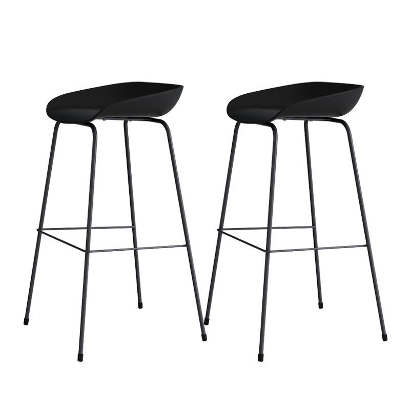 Contemporary Living Room Plastic low Back Bar Stool with Footrest
