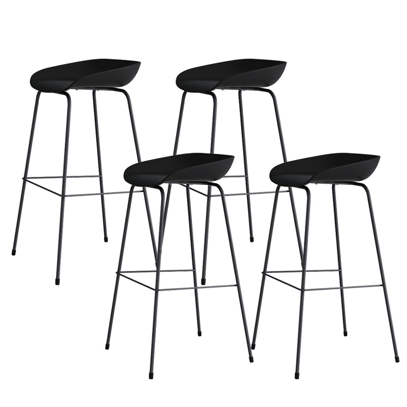 Contemporary Living Room Plastic low Back Bar Stool with Footrest
