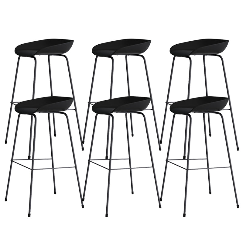 Contemporary Living Room Plastic low Back Bar Stool with Footrest