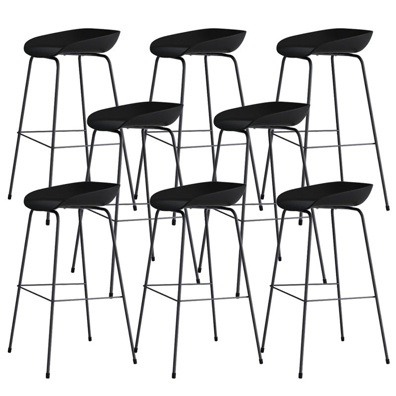 Contemporary Living Room Plastic low Back Bar Stool with Footrest