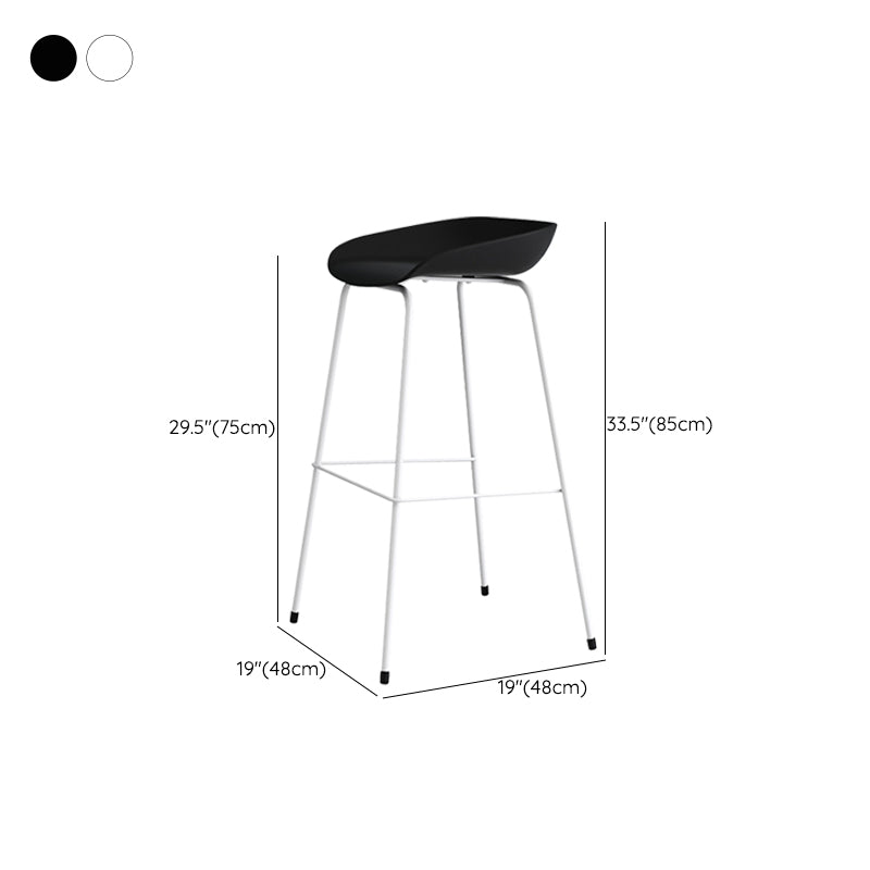 Contemporary Living Room Plastic low Back Bar Stool with Footrest