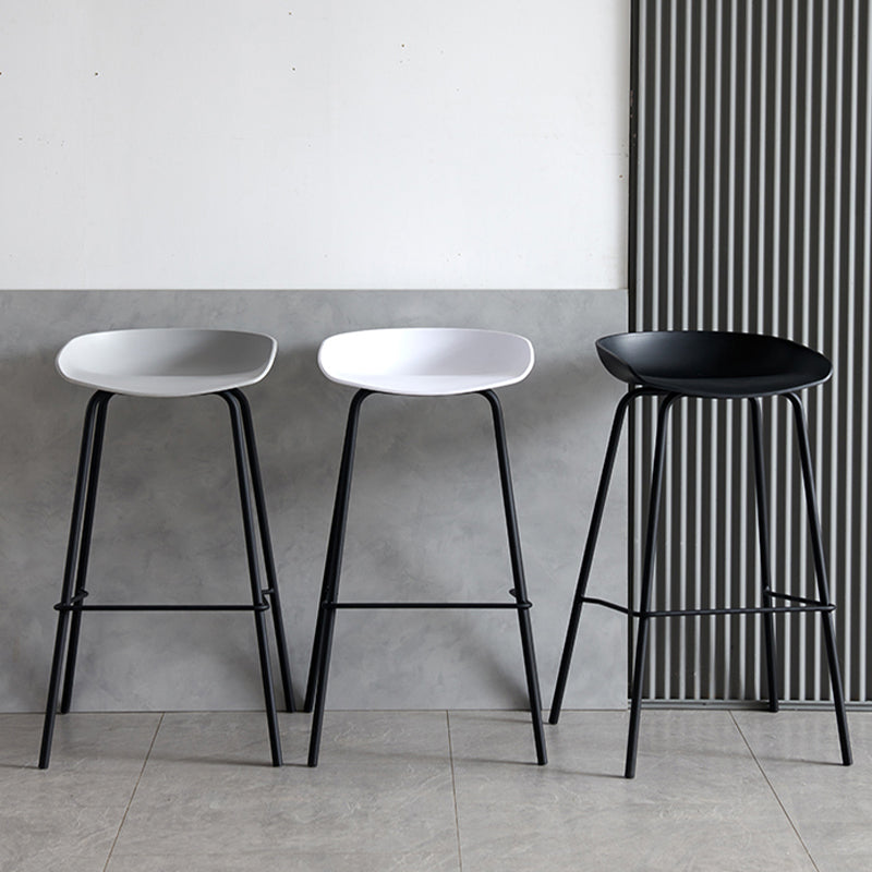 Industrial Indoor Plastic Bucket Seat Bar Stool with Footrest