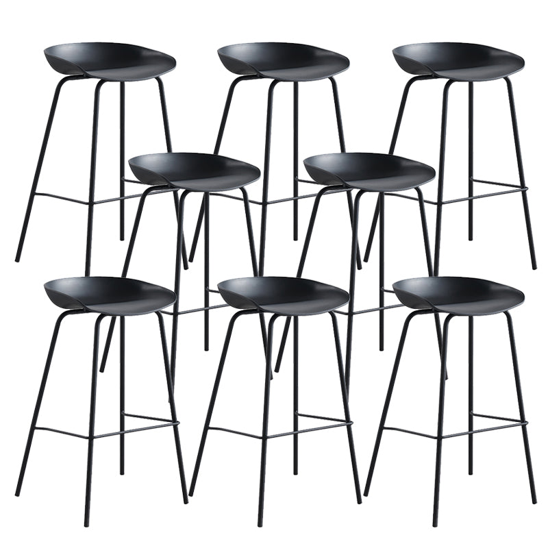 Industrial Indoor Plastic Bucket Seat Bar Stool with Footrest