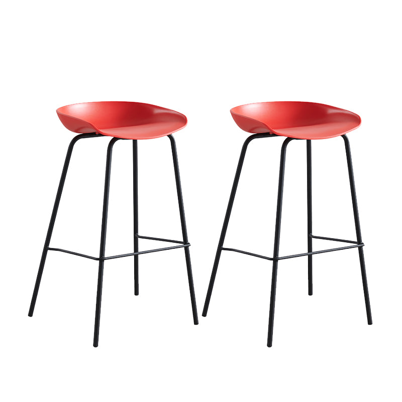 Industrial Indoor Plastic Bucket Seat Bar Stool with Footrest