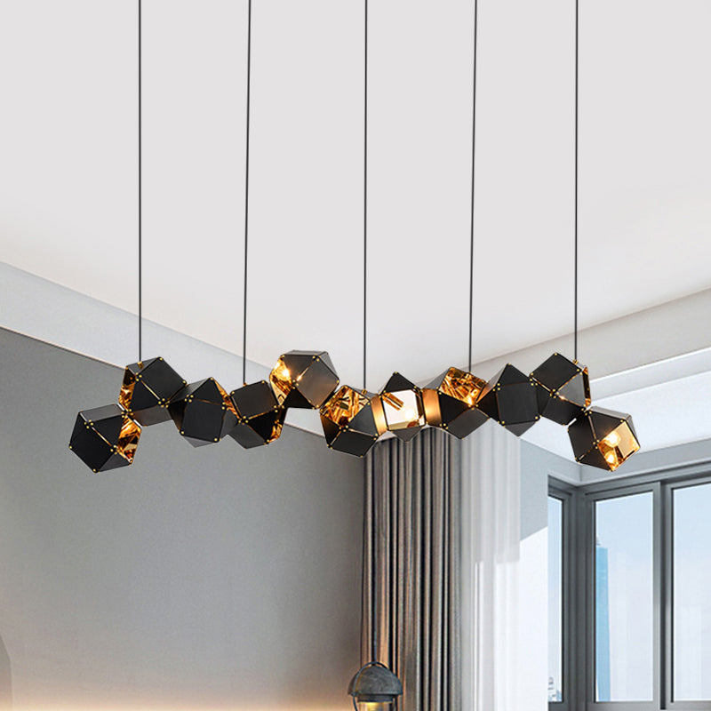 8/12 koppen veelzijdige metalen kroonluchter licht modern zwart/wit eetkamer hanglamp lampje