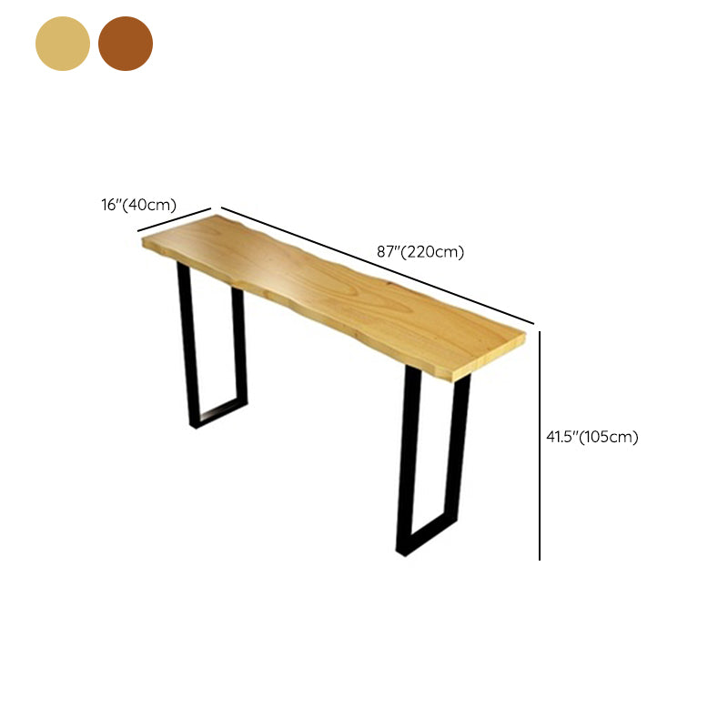 Rectangle Sled Base Solid Wood Bar Table for Kitchen Dining Room