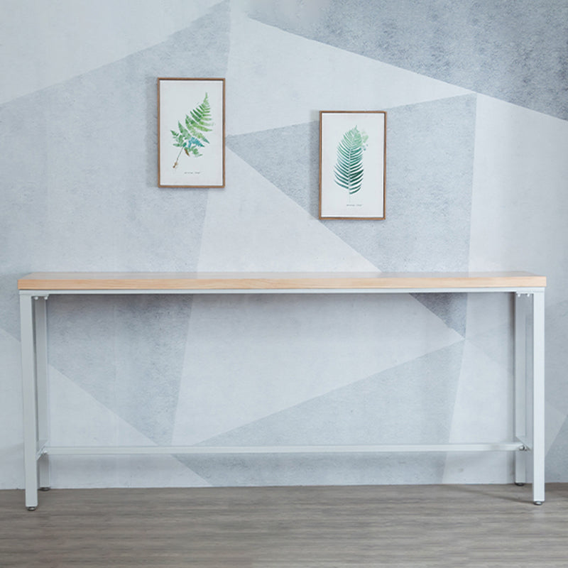 Modern Solid Wood Rectangle Trestle Base Bar Table for Kitchen Dining Room