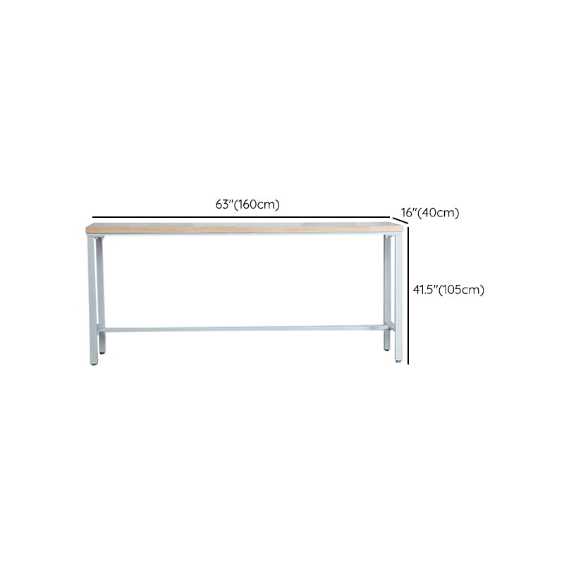 Modern Solid Wood Rectangle Trestle Base Bar Table for Kitchen Dining Room