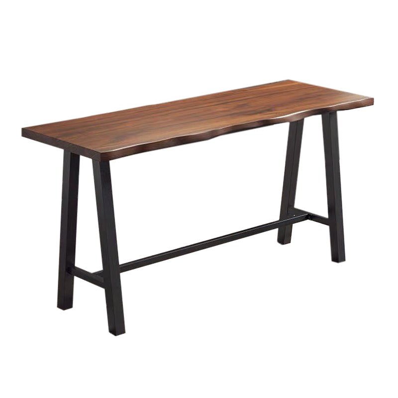 Rectangle Pine Solid Wood Trestle Base Bar Table for Kitchen Dining Room
