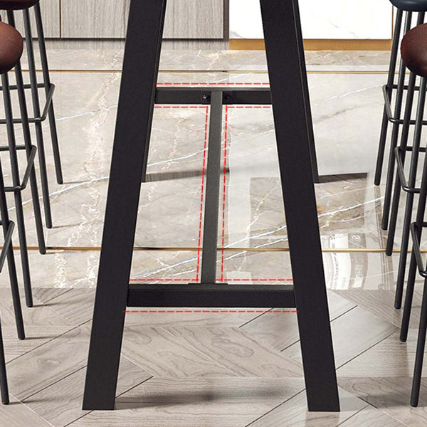 Rectangle Pine Solid Wood Trestle Base Bar Table for Kitchen Dining Room