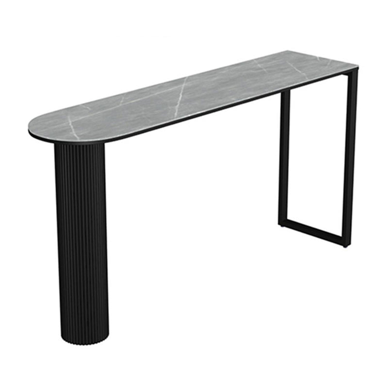 Modern Sintered Stone Double Pedestal Dining Bar Table for Kitchen Dining Room