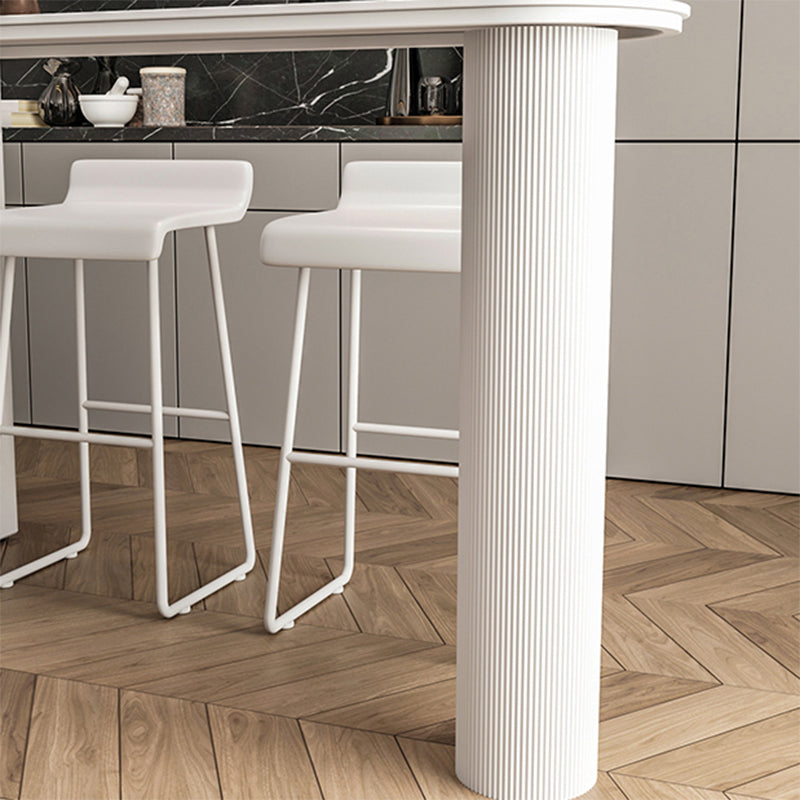 Modern Sintered Stone Double Pedestal Dining Bar Table for Kitchen Dining Room