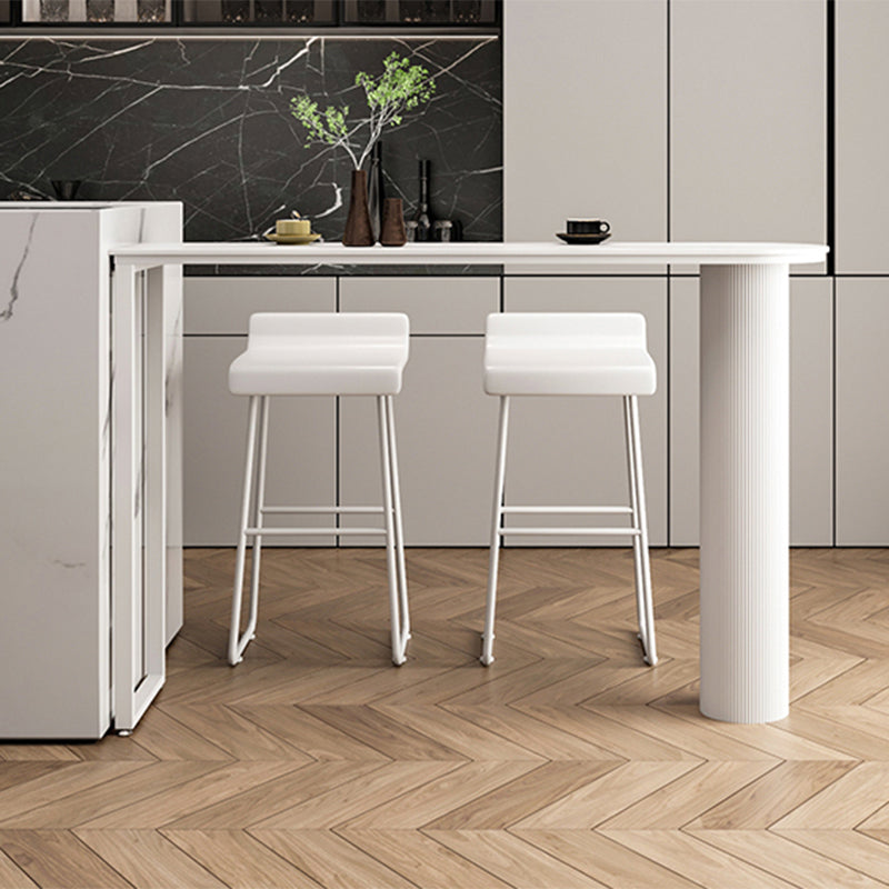 Modern Sintered Stone Double Pedestal Dining Bar Table for Kitchen Dining Room