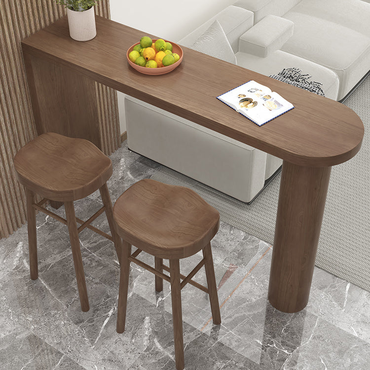 Modern Living Room Solid Wood Double pedestal Bar Dining Table