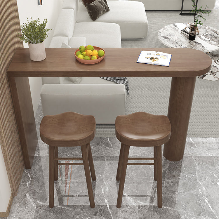 Modern Living Room Solid Wood Double pedestal Bar Dining Table