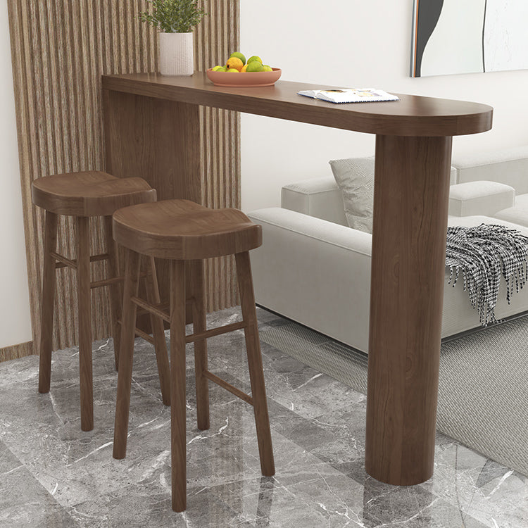 Modern Living Room Solid Wood Double pedestal Bar Dining Table