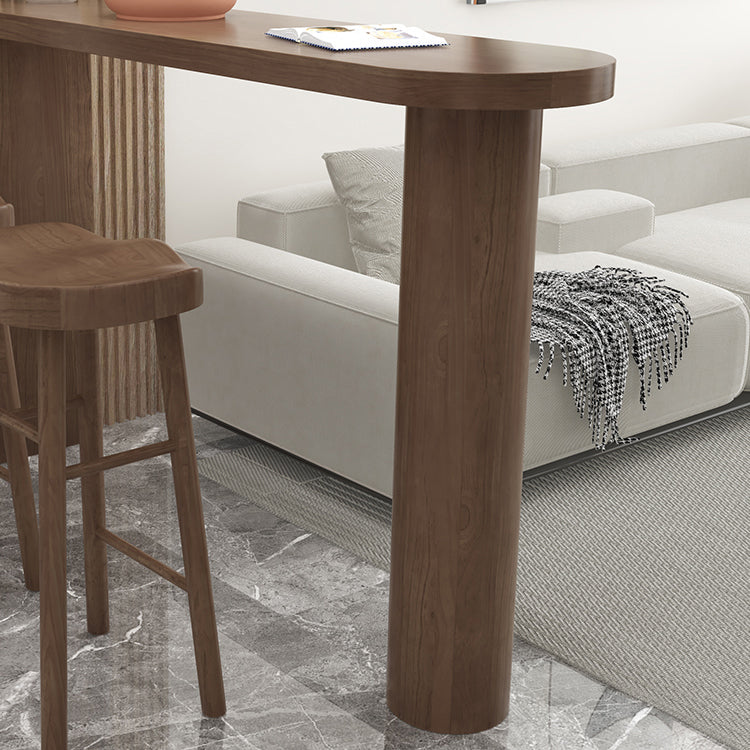 Modern Living Room Solid Wood Double pedestal Bar Dining Table