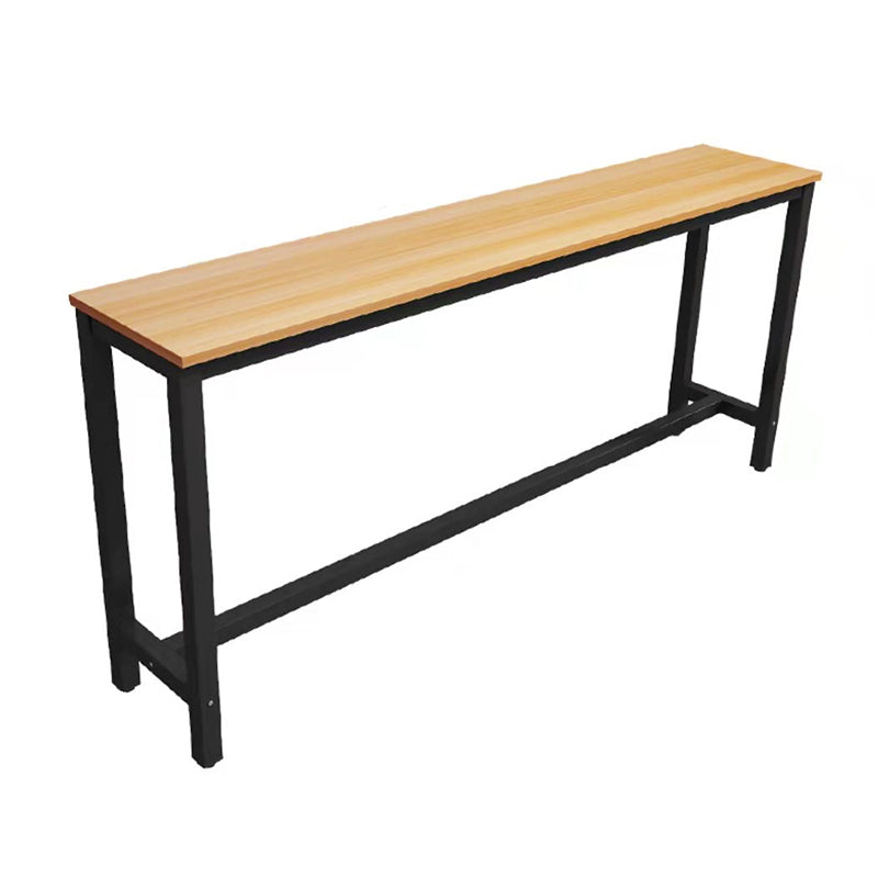 Contemporary Manufactured Wood Bar Table with Metal Base for Home