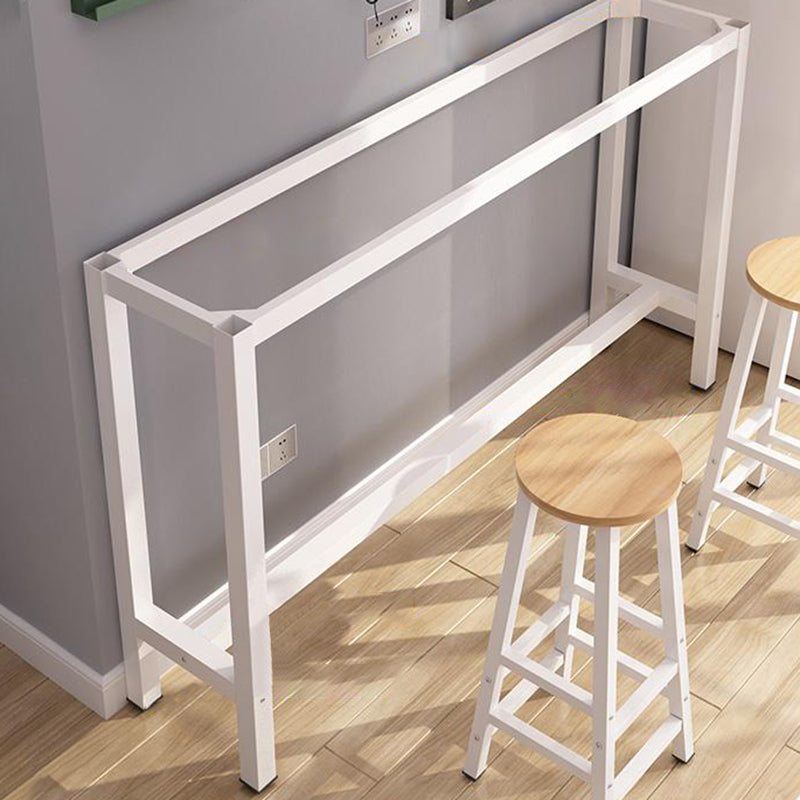 Contemporary Manufactured Wood Bar Table with Metal Base for Home