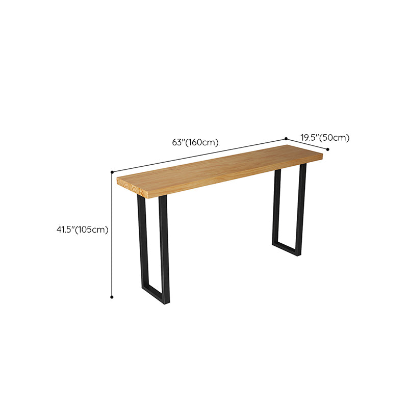 Rectangle Solid Wood Sled Base Bar Table for Kitchen Dining Room