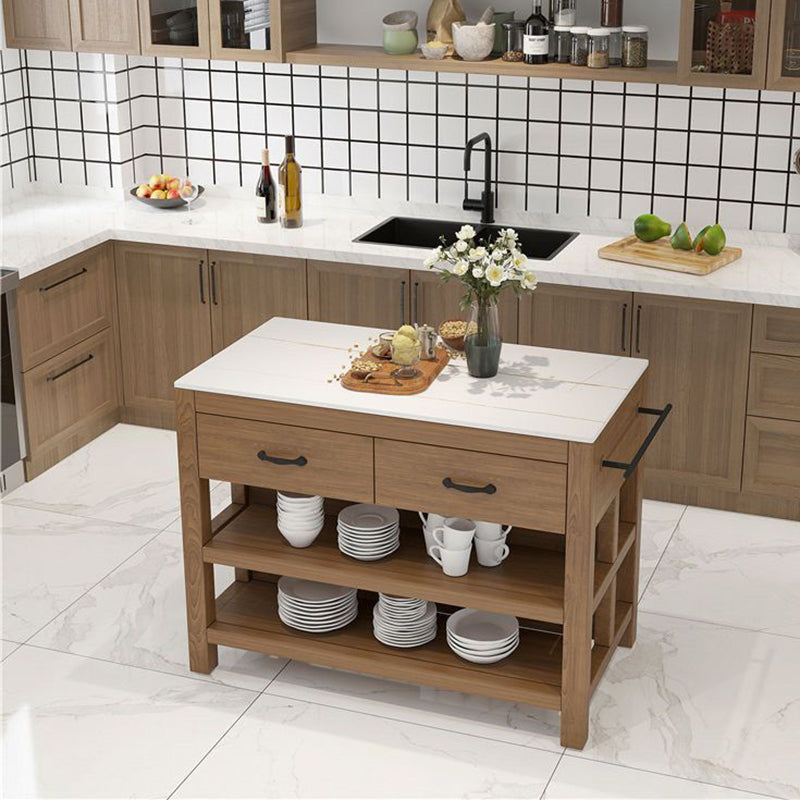 Modern Pine Solid Wood Rectangle Island Table for Kitchen Dining Room