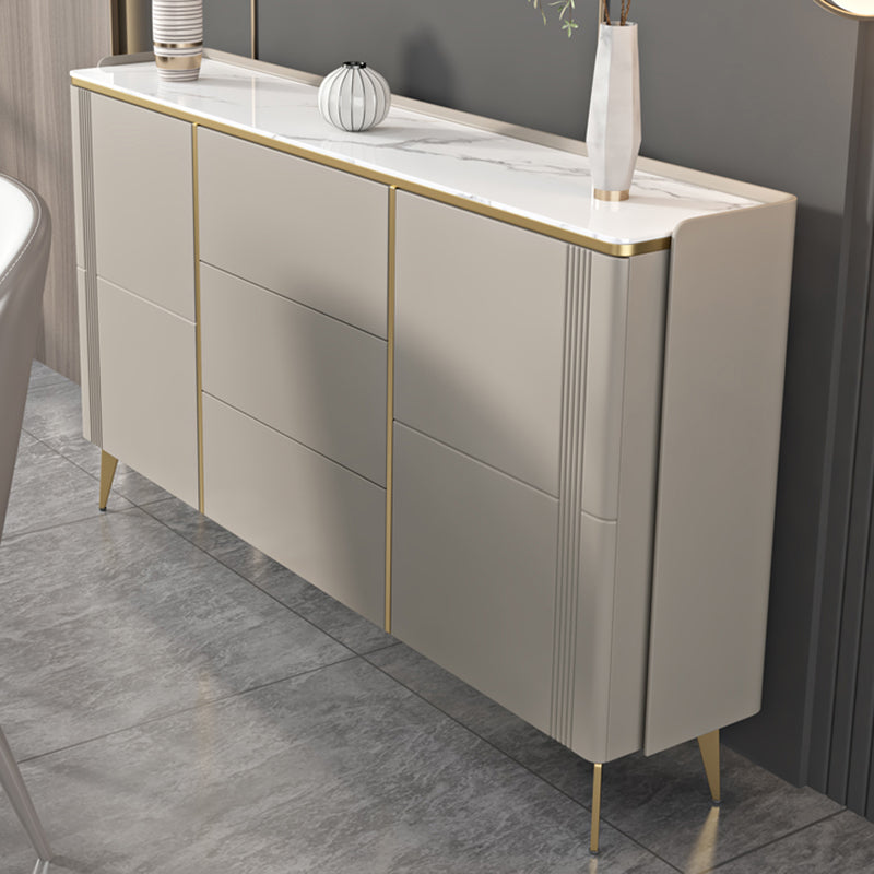 Contemporary Style Wood Sideboard Table with Cabinets and Drawers