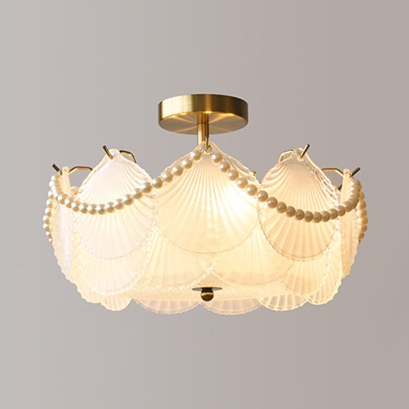 Contemporary Ceiling Light Glass Flush Mount Ceiling Light Fixture for Bedroom