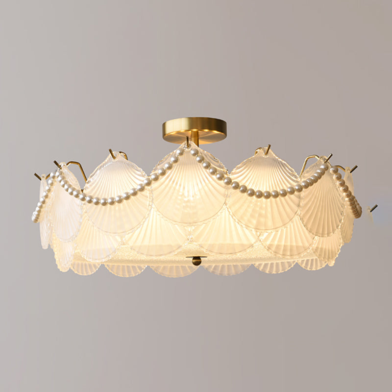 Contemporary Ceiling Light Glass Flush Mount Ceiling Light Fixture for Bedroom