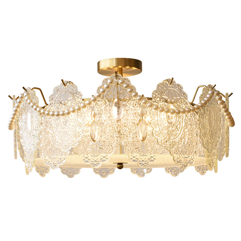 Contemporary Ceiling Light Glass Flush Mount Ceiling Light Fixture for Bedroom