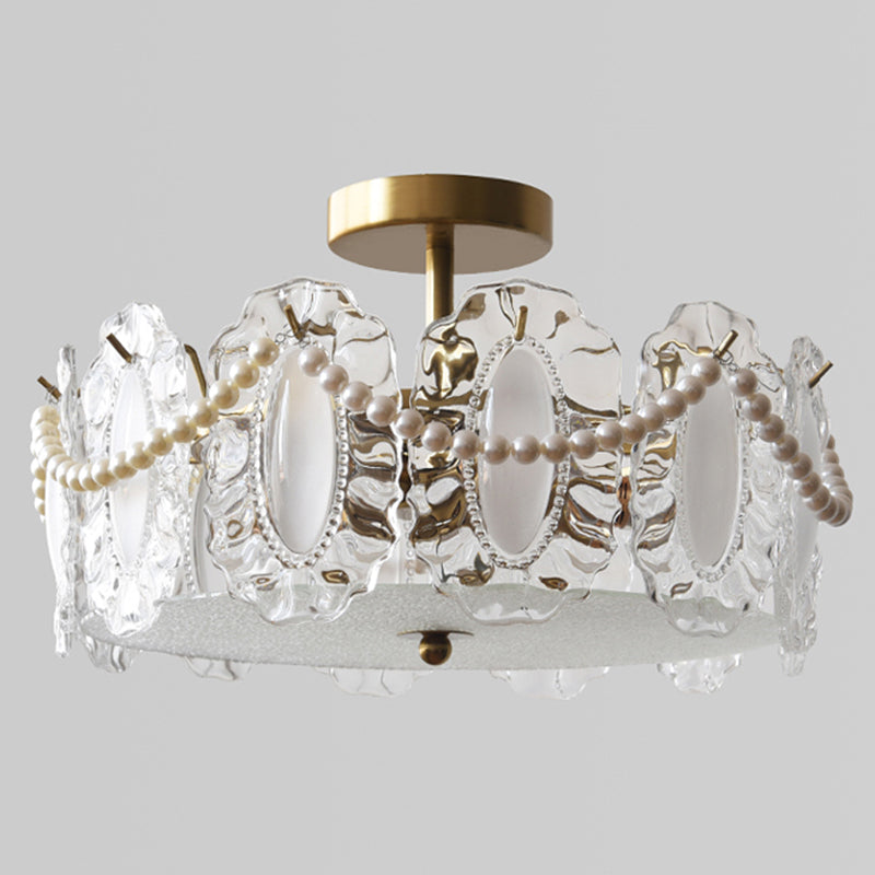 Contemporary Ceiling Light Glass Flush Mount Ceiling Light Fixture for Bedroom