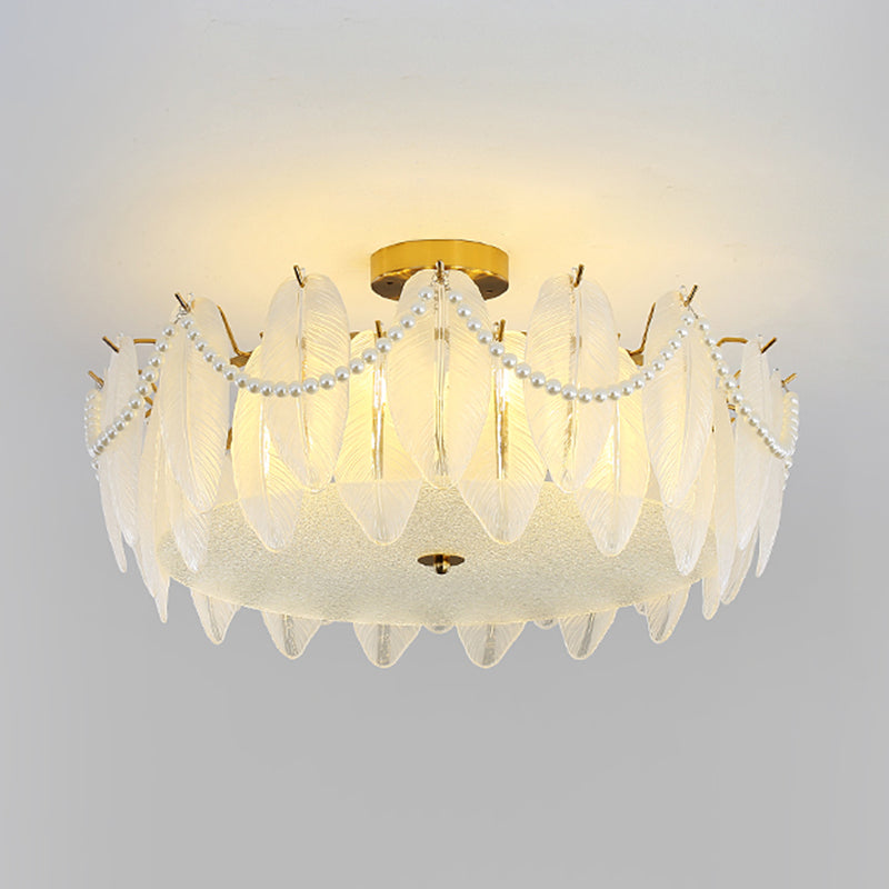 Contemporary Ceiling Light Glass Flush Mount Ceiling Light Fixture for Bedroom