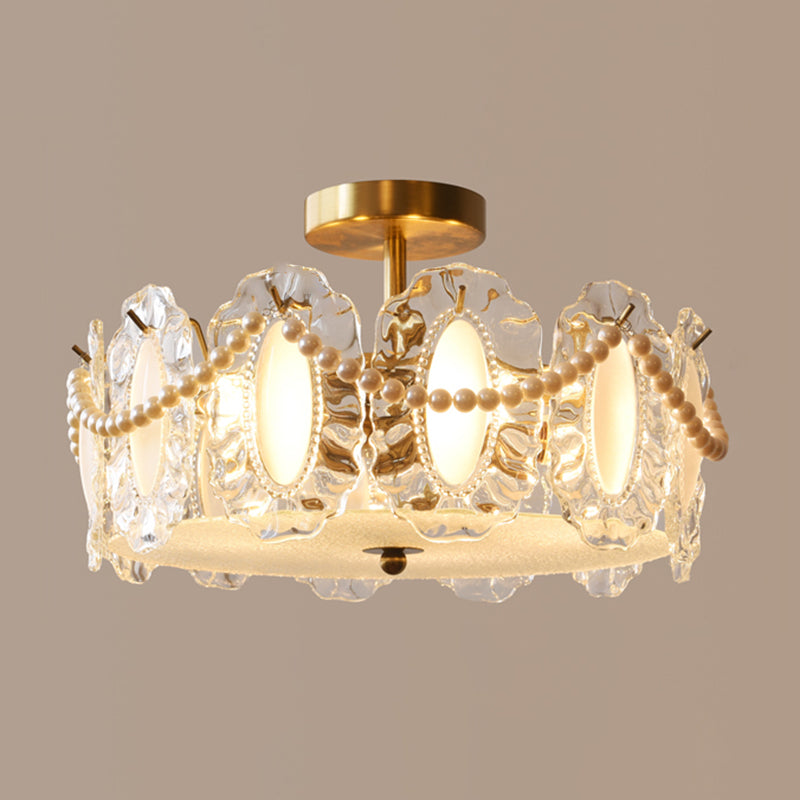 Contemporary Ceiling Light Glass Flush Mount Ceiling Light Fixture for Bedroom