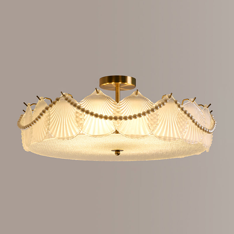 Contemporary Ceiling Light Glass Flush Mount Ceiling Light Fixture for Bedroom