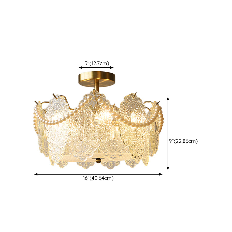 Contemporary Ceiling Light Glass Flush Mount Ceiling Light Fixture for Bedroom