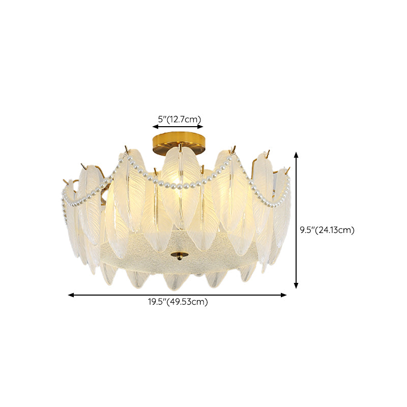 Contemporary Ceiling Light Glass Flush Mount Ceiling Light Fixture for Bedroom