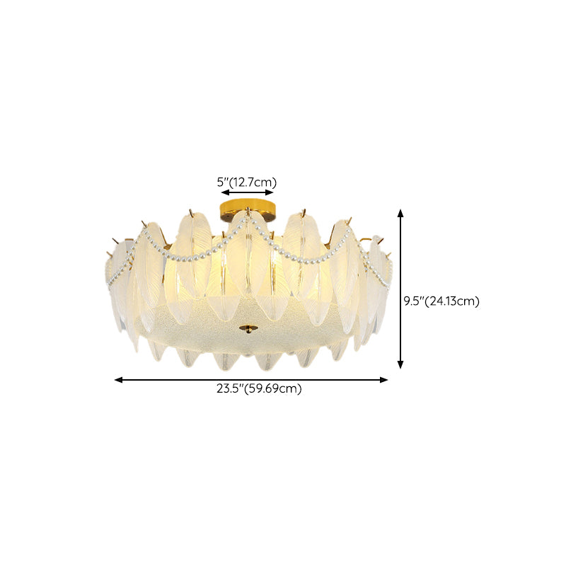 Contemporary Ceiling Light Glass Flush Mount Ceiling Light Fixture for Bedroom