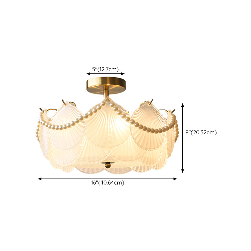 Contemporary Ceiling Light Glass Flush Mount Ceiling Light Fixture for Bedroom