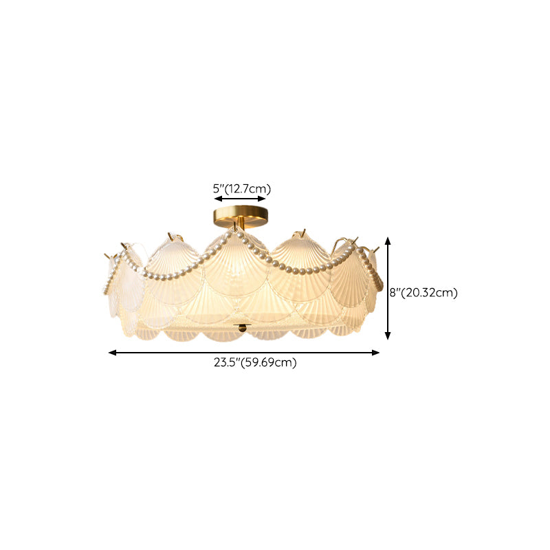 Contemporary Ceiling Light Glass Flush Mount Ceiling Light Fixture for Bedroom