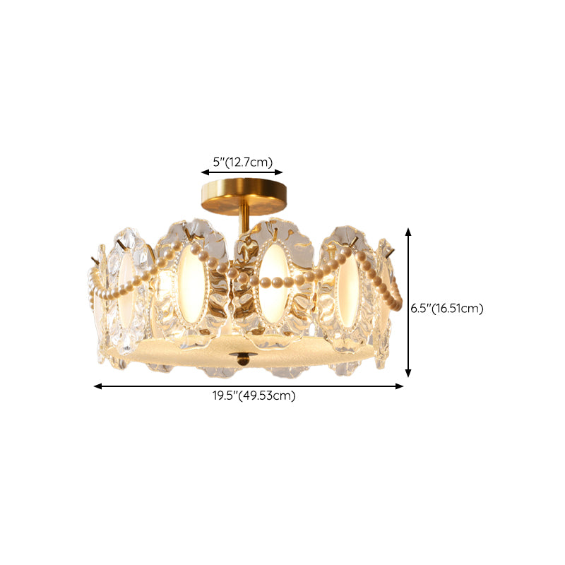 Contemporary Ceiling Light Glass Flush Mount Ceiling Light Fixture for Bedroom